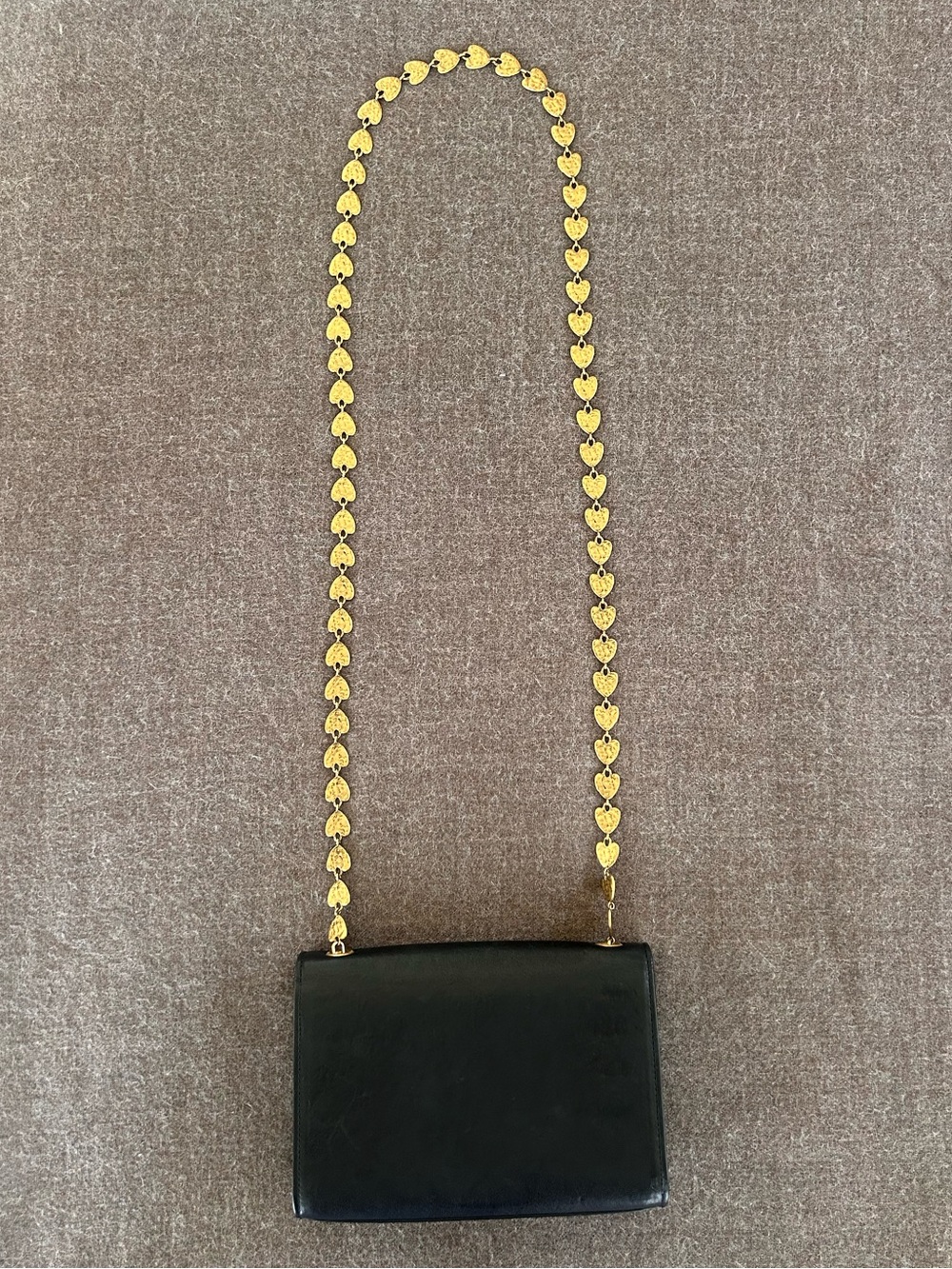 Rare Saint Laurent YSL Black Leather Heart Chain Kate Bag - Picture 6 of 15